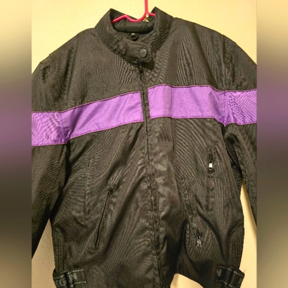 Nexgen Womens MotorCycle JAcket Size 3x Pre Owned Black purple